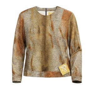 Vintage NWT Sara & Co Women’s Shimmering Bronze Ombré Short Dress Shirt Sz 10‌‌